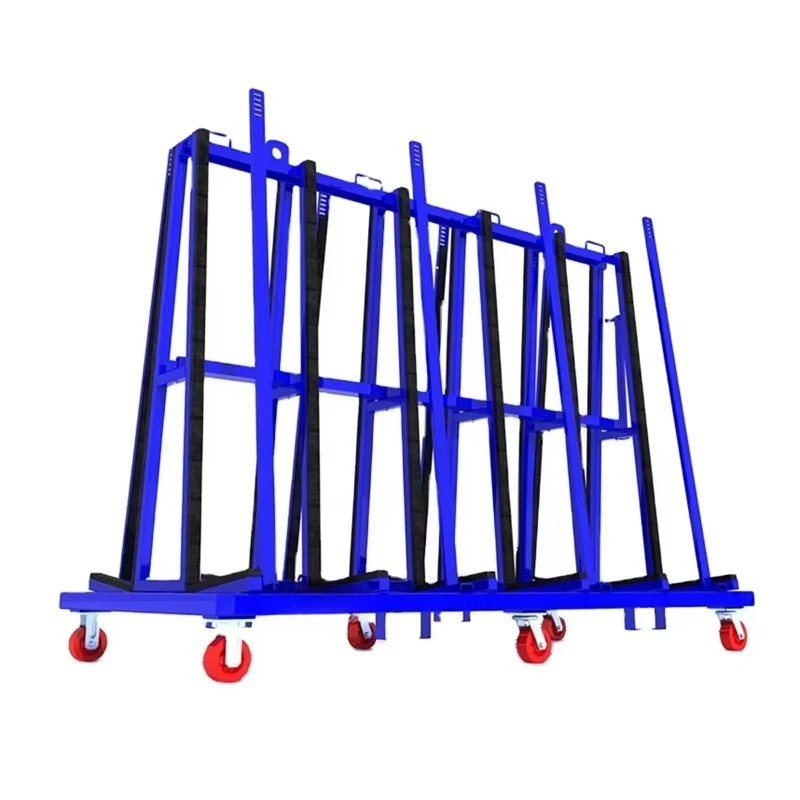Rack of high-efficiency glass loading equipment with wheels for processing machinery
