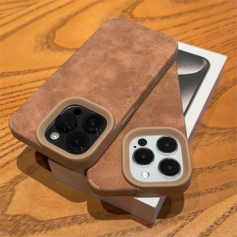 Lustige Welpen-Hunde-Luxus-Executive-Faser-Leder-Handyhülle für iPhone 18 17 16 15 Pro Plus 14 13 12 11 Pro Max Stoßfeste Hülle – Detail 7