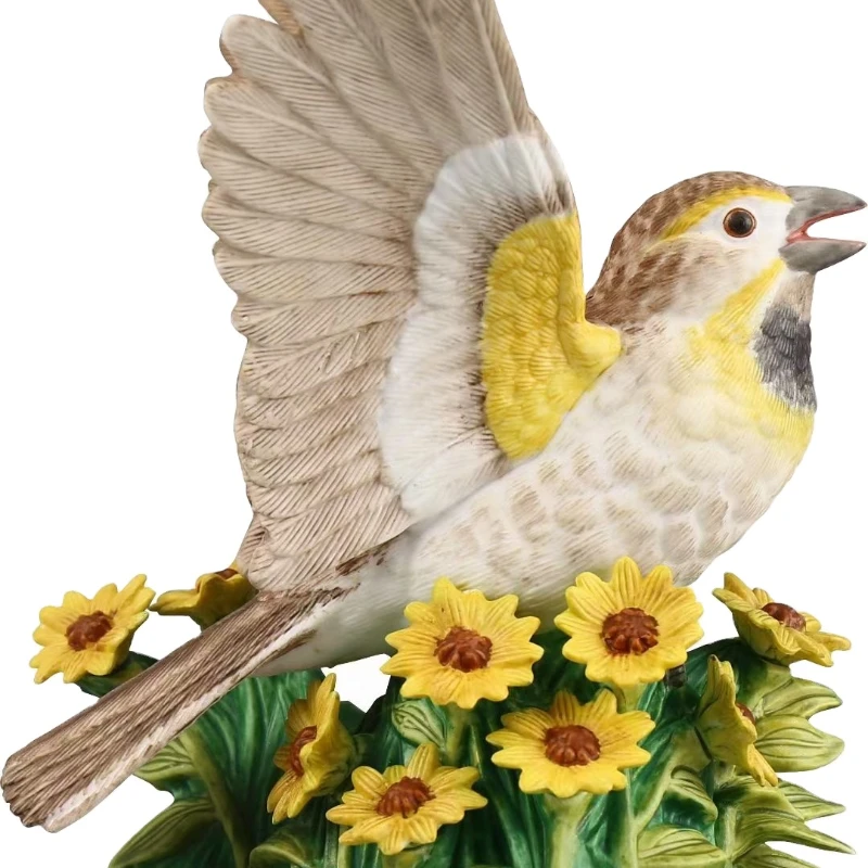 Ceramic 3D bird parrot craft home decor porcelain animal statue living room ornament puppy furnishings desk decoration