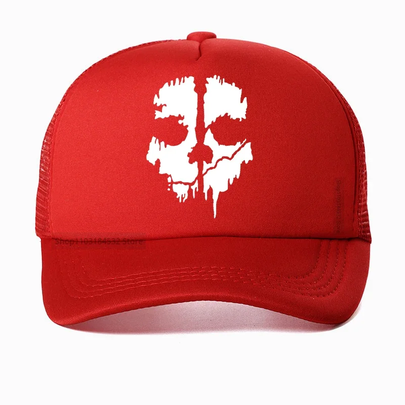 Call Of Duty FPS Shooting Game hat For Men Fashion Ghost Head Skull print Baseball Cap cool men Mesh Breathable sunhat bone
