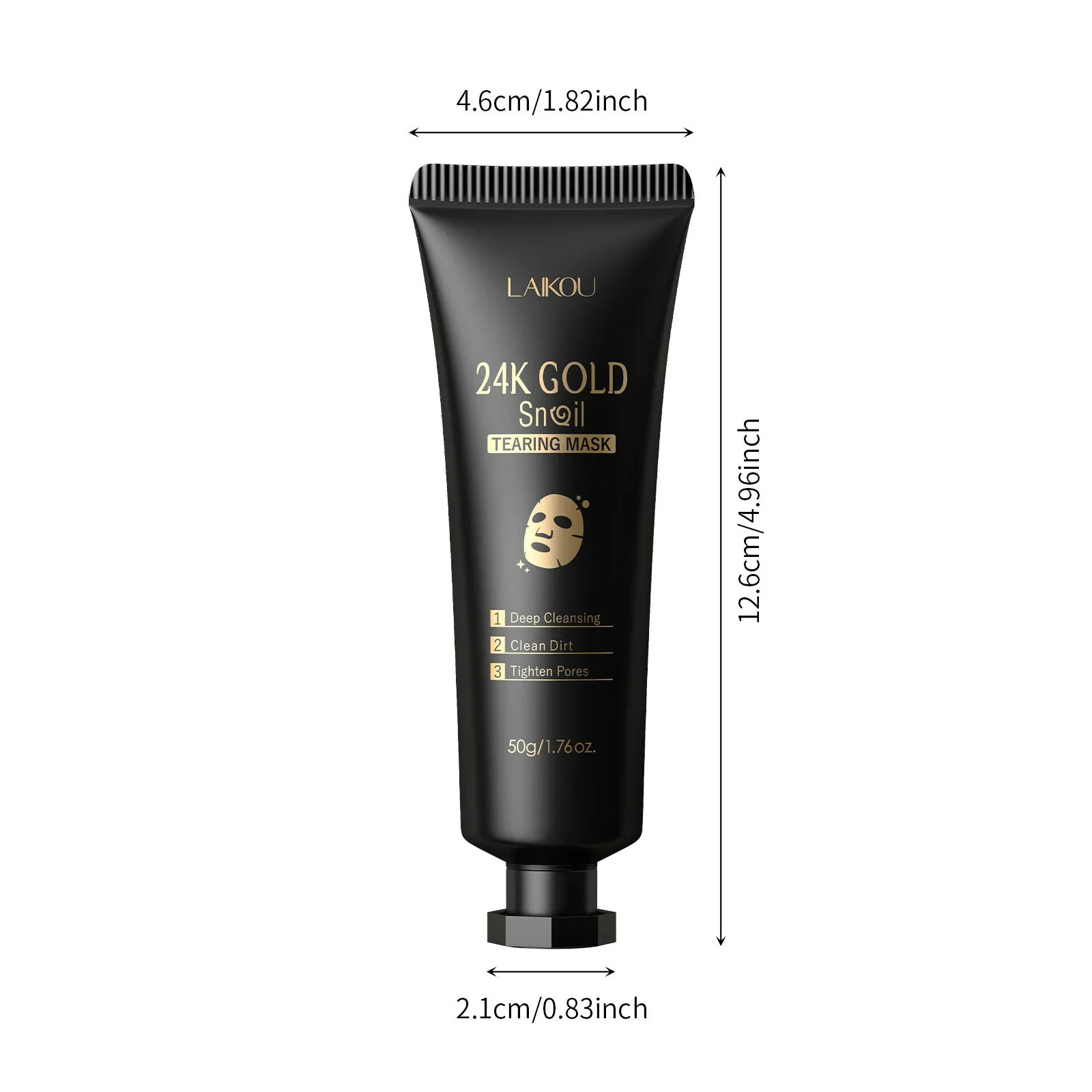 LAIKOU 24k الذهب الحلزون تمزيق خرطوم قناع 50 جرام التطهير العميق تشديد المسام السيطرة على النفط العناية بالوجه ماكياج تقشير قناع