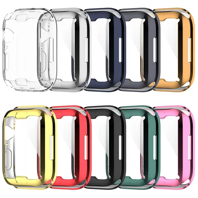 Soft TPU Case for Apple Watch 45mm 41mm 44MM 40MM 42MM 38 MM Full Bumper Screen Protector Cover Correa IWatch 8 7 6 SE 9 2 3 4 5