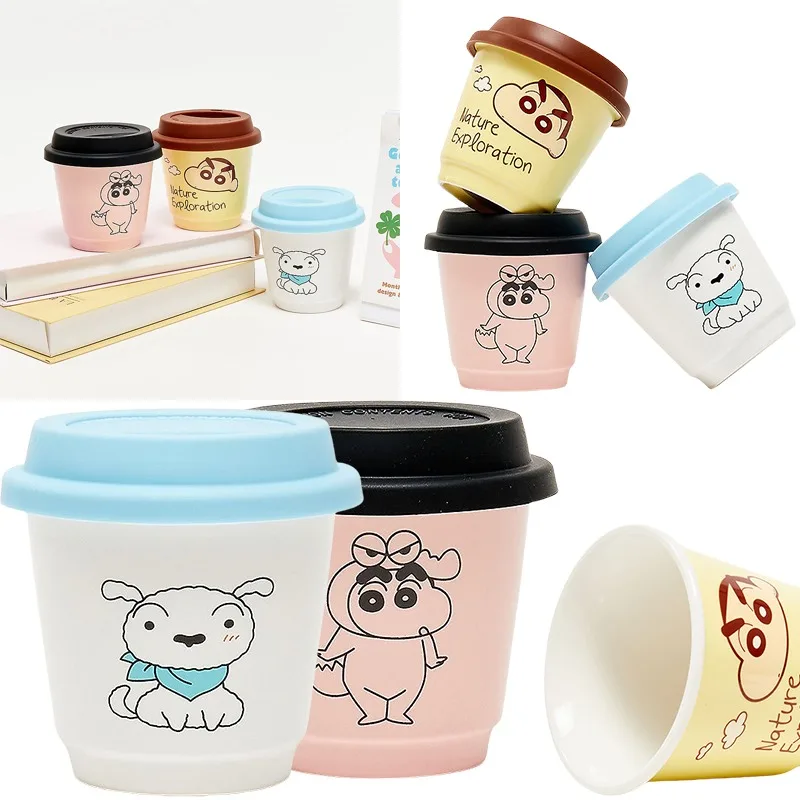 

215ml Crayon Shinchan Men's Coffee Ceramic Cup Anime Character Office Women's Fun Water Cup Home Creative Fashion Cup Gifts