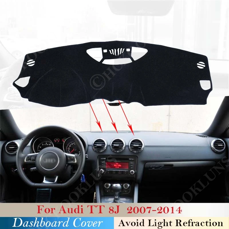 Polyester for Audi TT 8J 2007 ~ 2014 MK2 Car Dash Board Sunshade Anti-UV Carpet S-line TTS 2013 Dashboard Cover Protective Pad