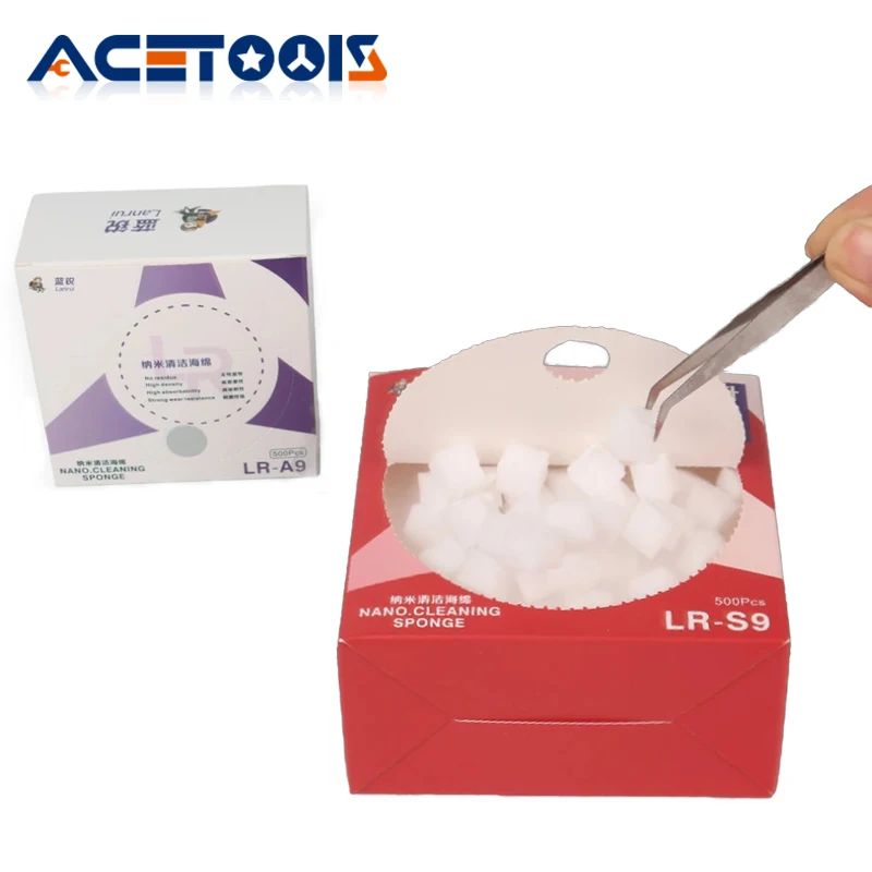 

Lanrui LR-S9/LR-A9 500 шт. нано-чистящая губка для объектива экрана мобильного телефона ремонт печатной платы пайка сварочный флюс инструменты для очистки масла