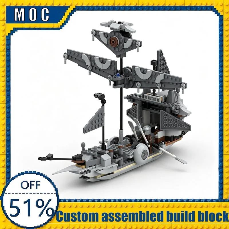 

412PCS Technology Swordfish Clipper Space Ship Model Custom Building Blocks DIY Assembly Educational Toy For Boys Birthday Gifts