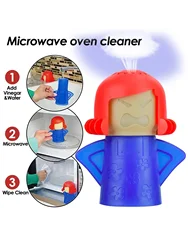 Angry Mama Microwave Cleaner Oven Steam Cleaner Easily Cleans Microwave Appliances for The Kitchen Refrigerator Cleaning Tools