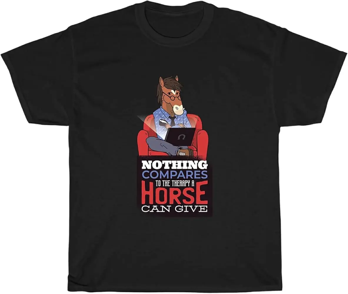 Nice Unisex t-Shirt_2, Graphic tee Shirts with Design : Nothing Compares to The Therapy Horse Can Give (115-12-123) N_2