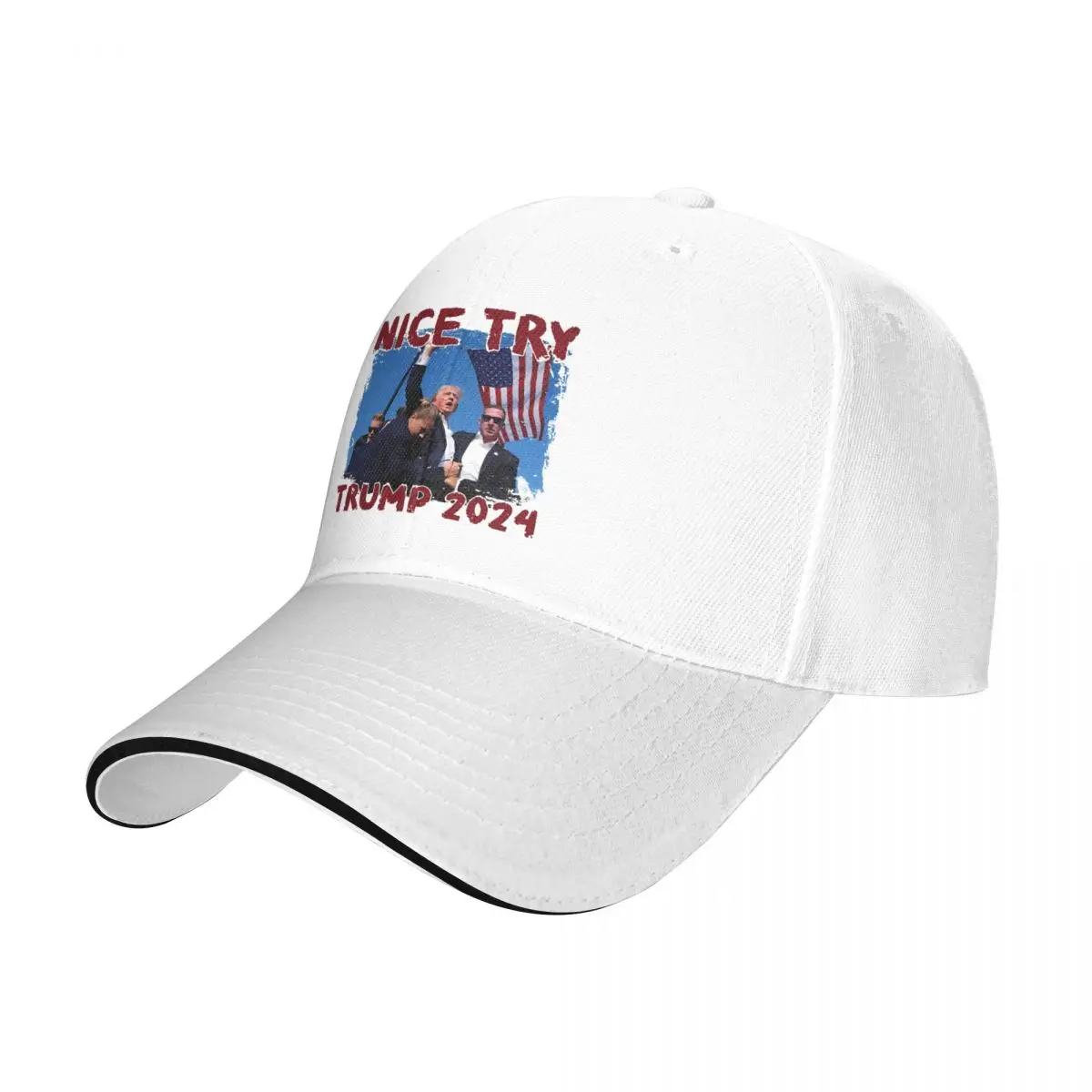 2024 Trump Shot Fight Baseball Caps Fashion Assassination Attempt Sandwich Hat Unisex Adjustable Caps Hat Running Golf