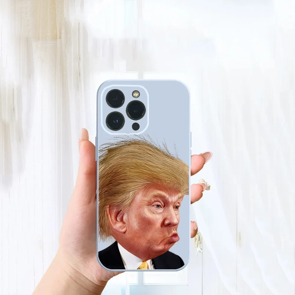 Salute Donald Trump Funny Ultra Lite Phone Case For iPhone 14 13 12 11 Pro Max XS Max X XR 7 8 Plus Mini Blue TPU material