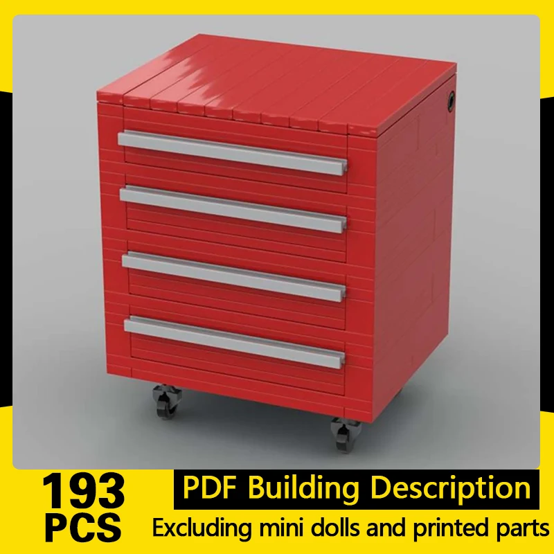 

City Street View Model MOC Building Bricks Small Red Toolbox Modular Technology Gifts Holiday Assemble Children Toys Suit