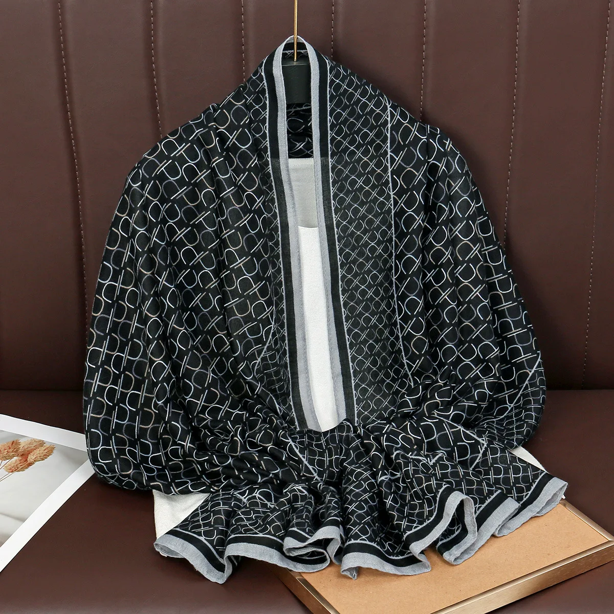 

Весенняя новинка: длинный платок из хлопка и льна в этническом стиле, модный женский головной убор, элегантный женский платок.