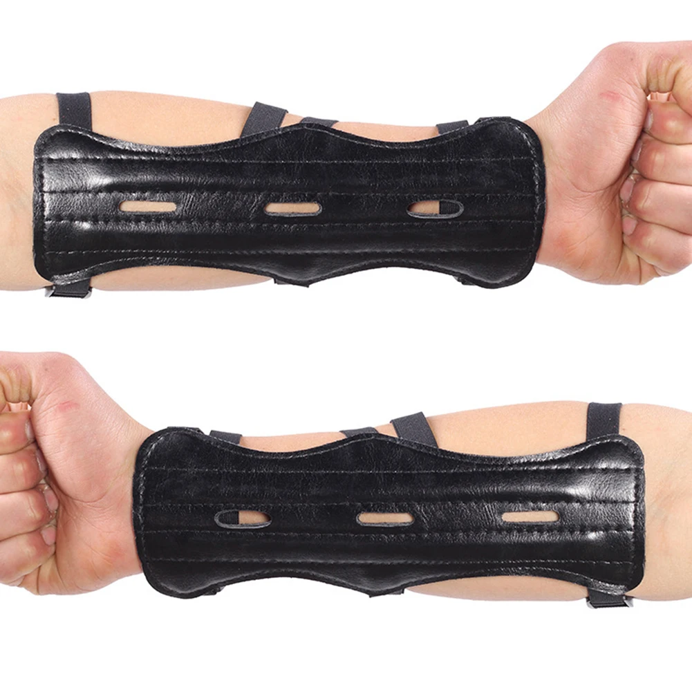 الحرس مع ثقوب واقي للذراع معدات واقية في الهواء الطلق بولي Material المواد 22*8.5 سنتيمتر معدات سوداء الحرس التدريب الجلود