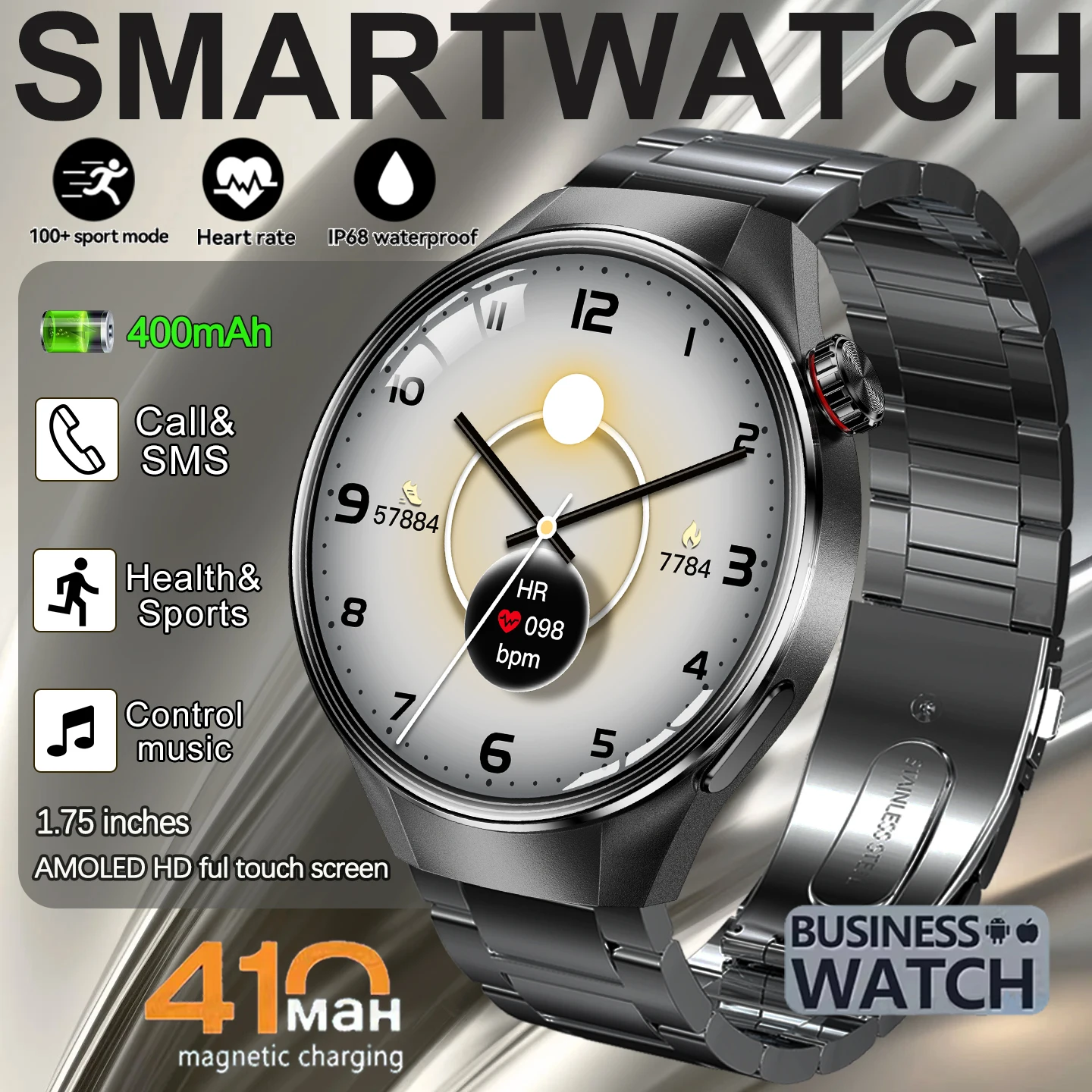 

2025 Watch G5 Pro Smart Watch Men Women 1.75" HD AMOLED Screen GPS trackr Altimeter Heart Rate IP68 Sports Smartwatch