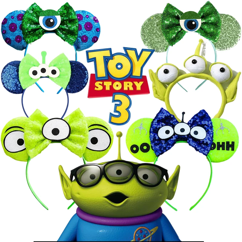 Disney Monsters Inc Toy Story Ear Headband for Adults Mike Wazowski Hairbands Sulley Alien Headwear Women Girls Hair Accessories