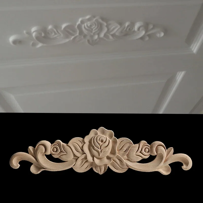 Apliques Pared Acento Calcomanías Decorativas Tallado En Para Muebles Esquina Onlay Decoración Del Hogar Calcomanía Floral