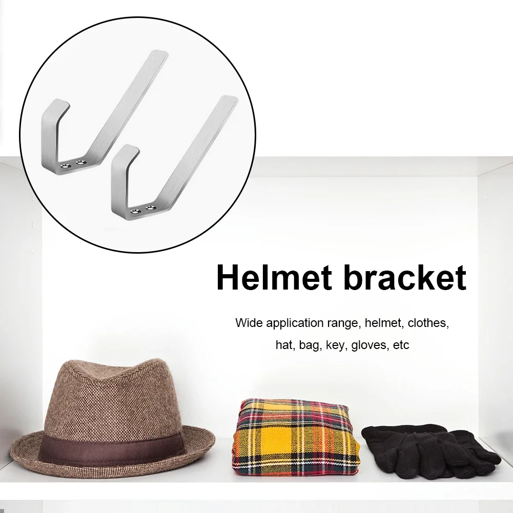 2Pcs Motorcycle Helmet Holder Hook Display Rack Hanger for Bedroom Living Room Stainless Steel Motorbike Hat Wall Mount Hook