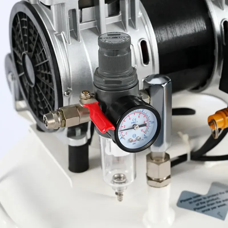 ضاغط هواء صامت صغير محمول بدون زيت للأسنان ، مختبر أسنان طبي كهربائي لوحدتين