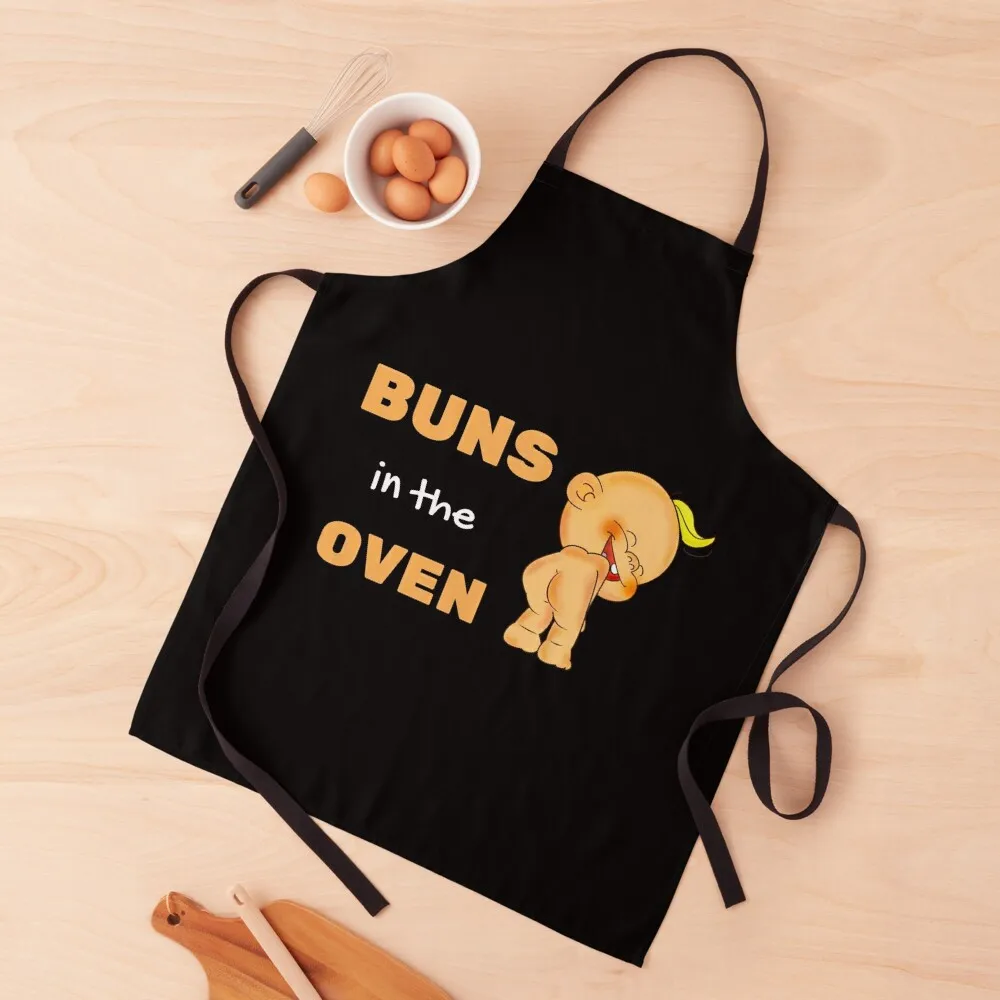 

Buns in the oven funny pregnancy announcement black Apron Kitchens For Men Nursing chefs For Woman Apron