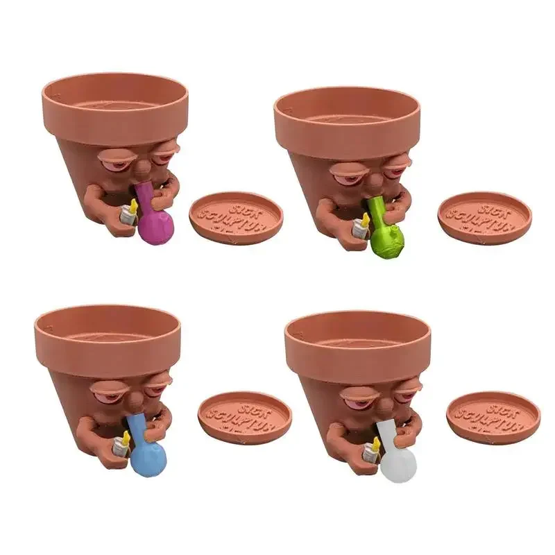 1szt Doniczka do palenia Mini Cartoon Cute Potted Plant Desktop Donated Plant Pot Desk Decorate Small Ornament Decor Sadzarka