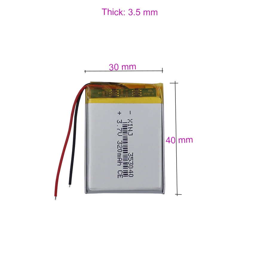 充電式リチウム電池,353040, 3.7V, 320mah,1.18wh,GPS,sat nav,mp4,カメラ,psp,DVD, Bluetoothスピーカー,10個に適しています