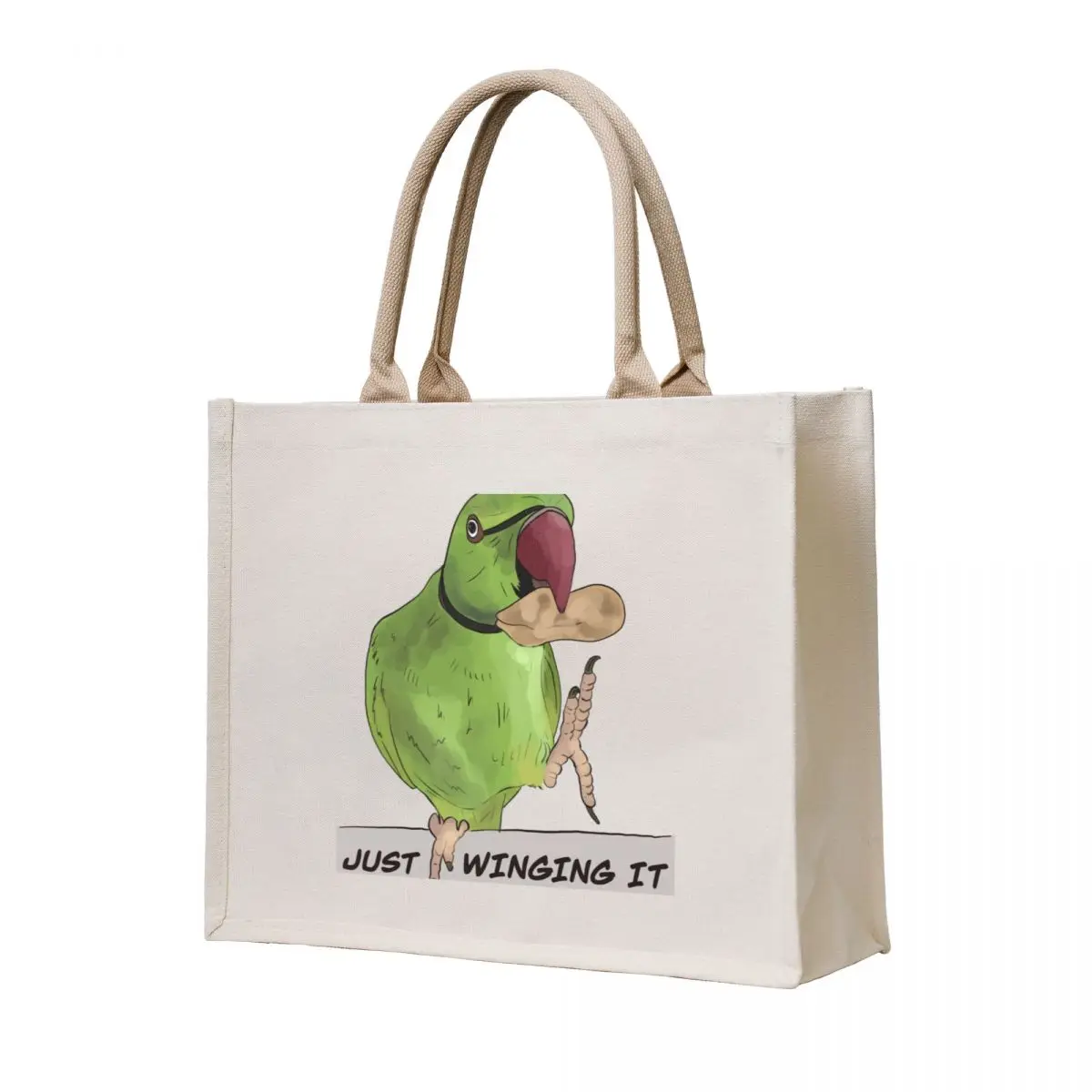 

Just Winging It Indian Ringneck Design Tote Bag Beach bag Women's bags female bag