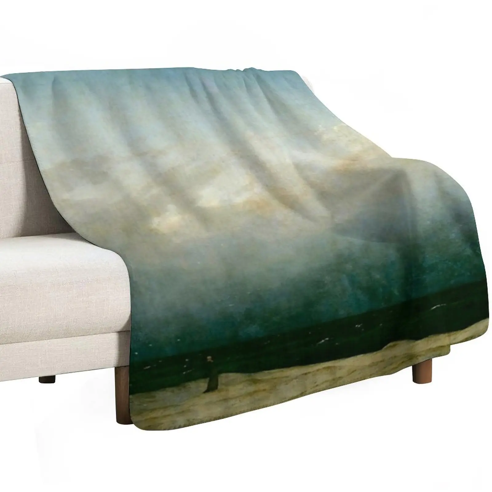Caspar David Friedrich - The Monk by the Sea, (1808-1810) , artwork by Caspar David Friedrich Throw Blanket decorative Blankets