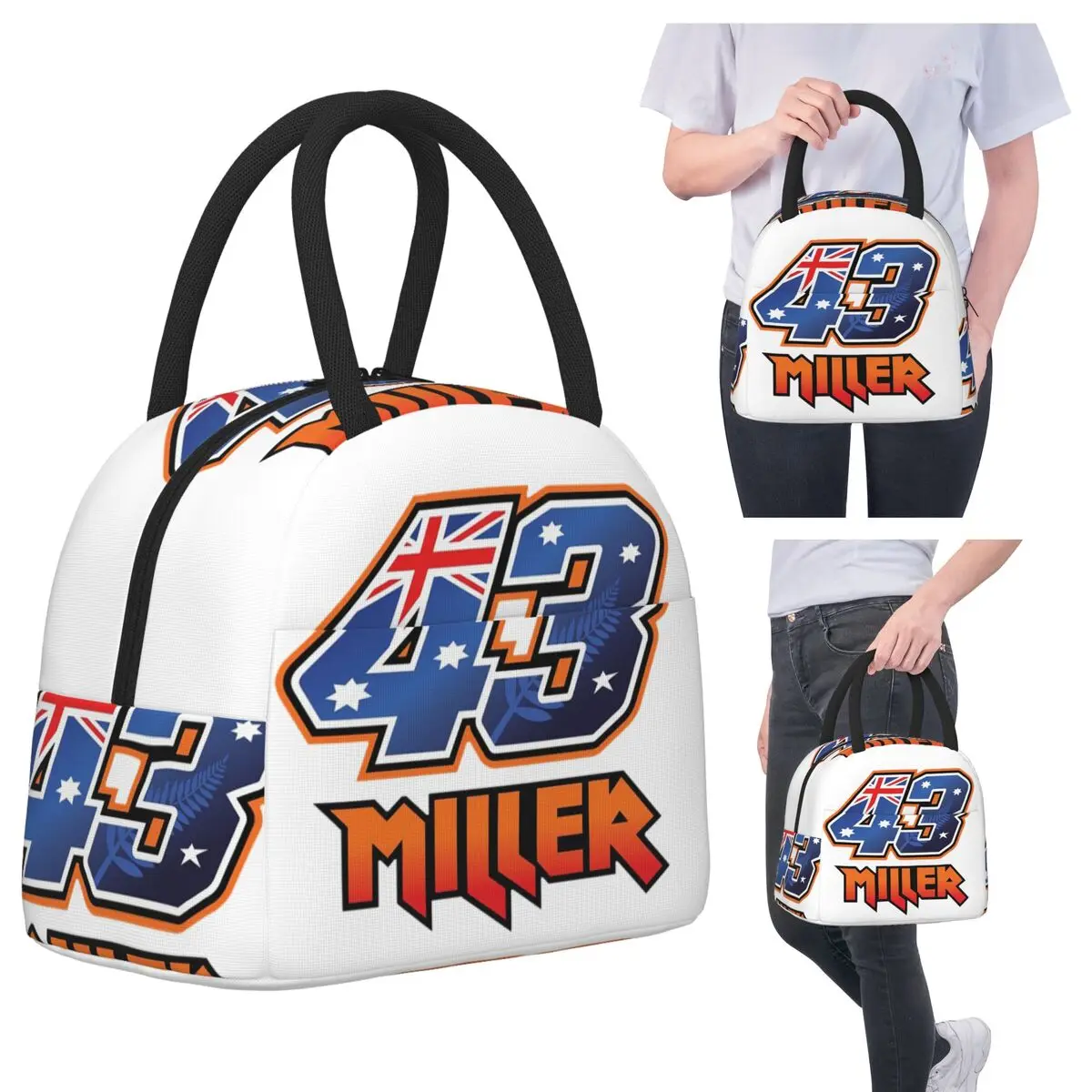 

Jack Miller Number 43 Insulated Lunch Bag for Women Office Cooler Thermal Food Box Tote Leakproof Lunch Boxes Container