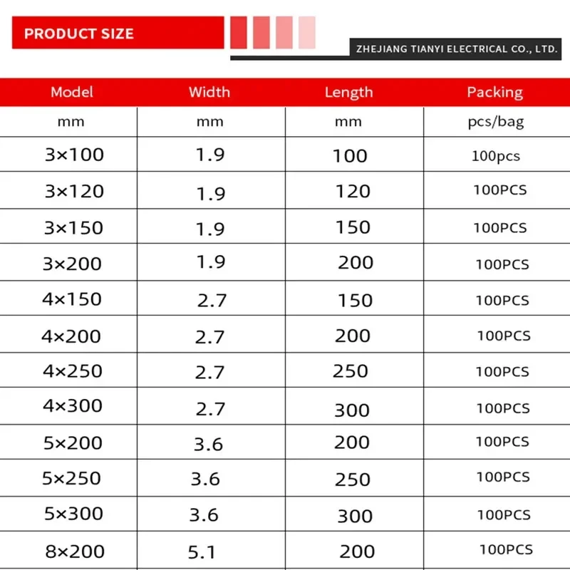 Length 100/150/200mm Self Locking Plastic Cable Ties Wire Binding Wrap Straps Organiser DIY Cable Fastener Bundling Belt Zip Tie