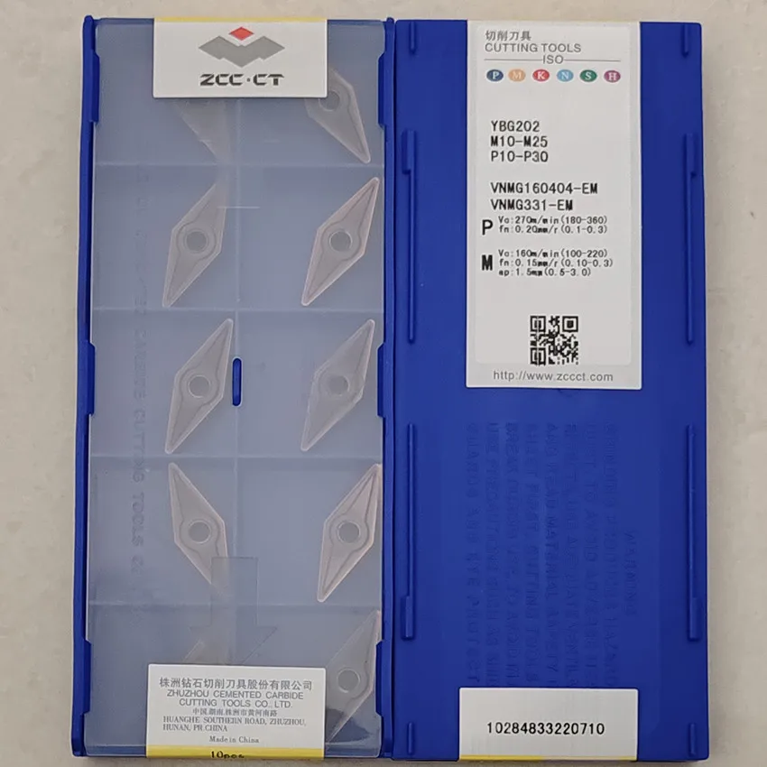 VNMG160404-EM YBG202/VNMG160404-EM YBG205/VNMG160404-EM YBM153/VNMG160404-EM YBG205H ZCC.CT insertos de carburo CNC herramientas de torneado