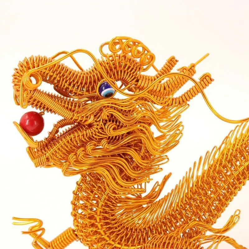 Aluminium Wire Hand-Woven,Chinese Dragon Model,Metal Wire,Ethnic Crafts,Creative Gifts,Ornaments