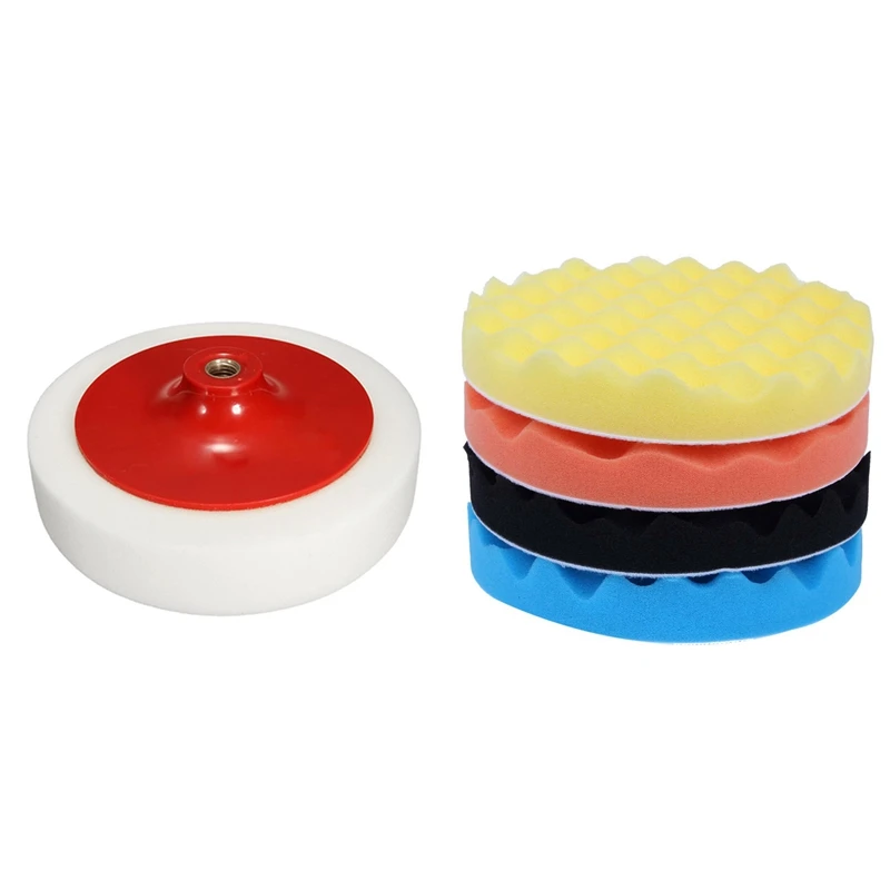 2 Set 7Inch/180Mm Sponge Polishing Buffer Pad Kit Tool For Car Polisher