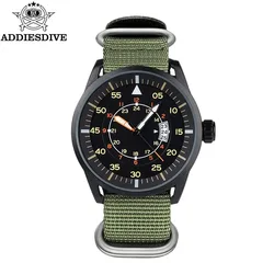 ADDIESDIVE Neue MY-JD1508 Quarzuhr Für Männer Sport Hardlex Zifferblatt Fenster 50M Wasserdichte Nylon Strap Relogio Masculino