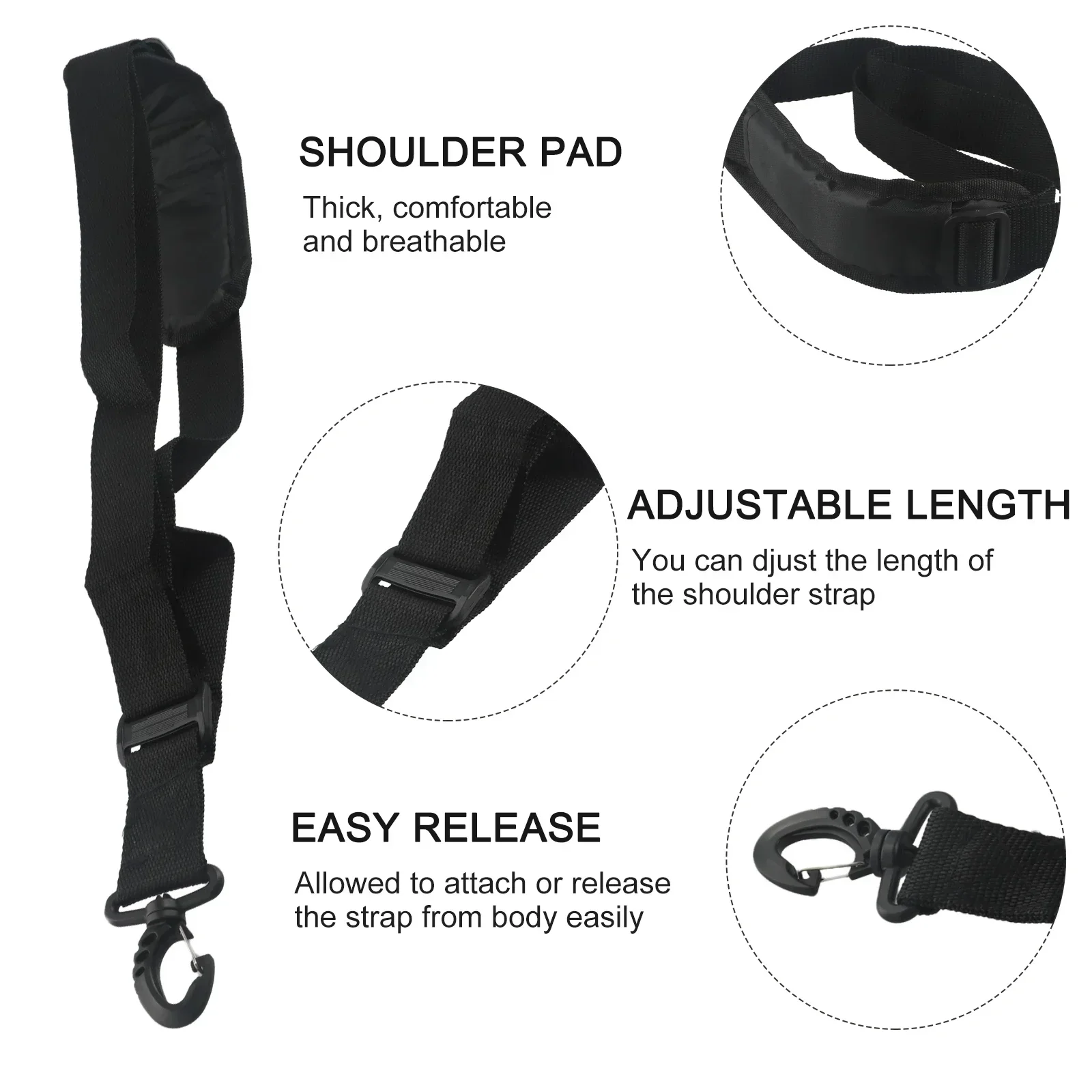 Padded Harness Shoulder Strap Single Shoulder Strap Spare Supplies Grass Trimmer Harness Carry Belt Power Equipment Accessory