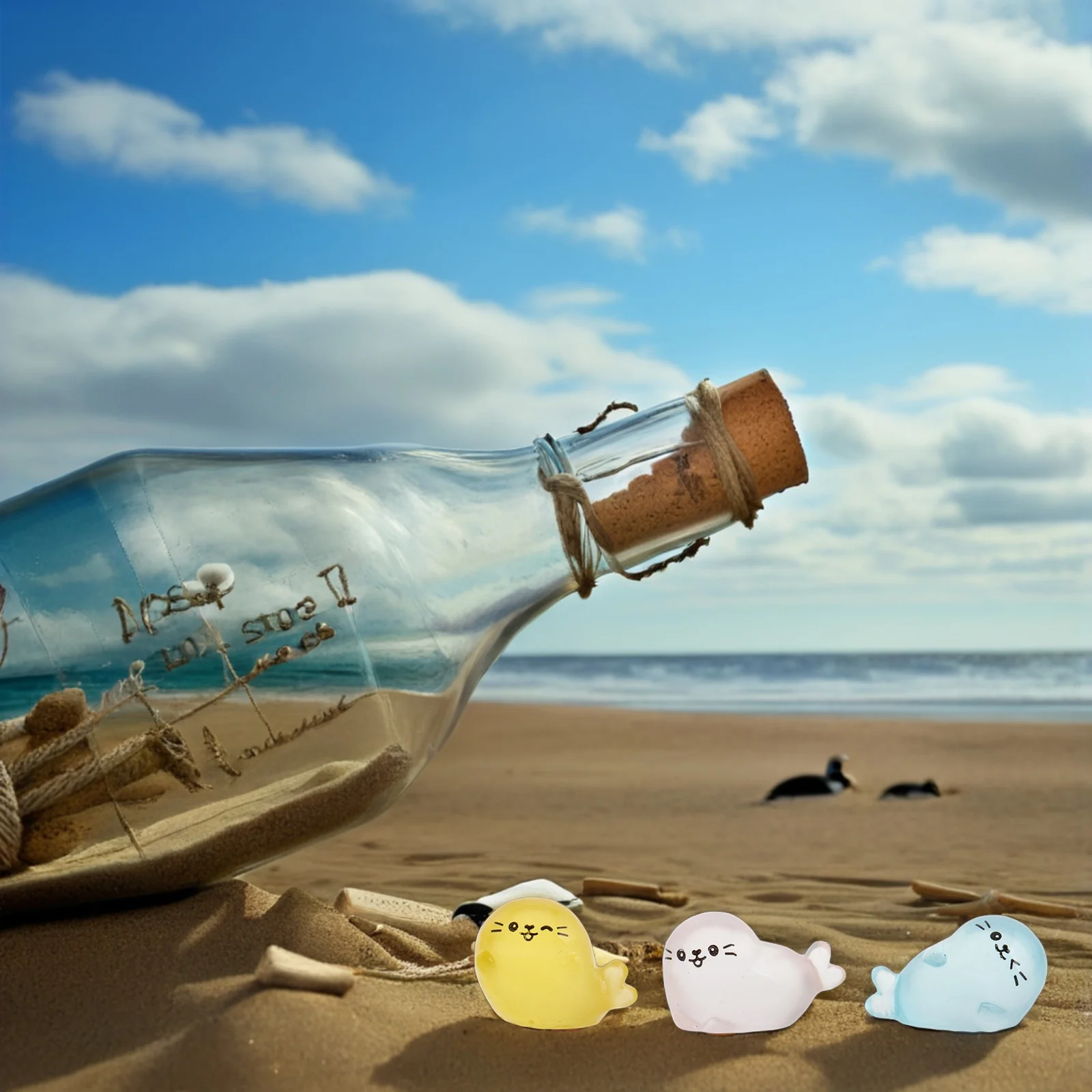 

6pcs Mini Sea Lion Decor Resin Ocean Animal Figure Small Ocean Resin Figurines For Micro Landscape Desktop Fairy Garden Home