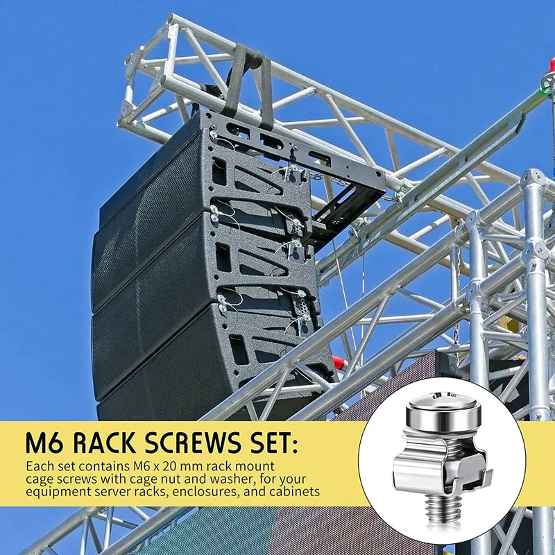 50 Sets M6 Rack Schroeven Set 20Mm Schroeven En Kooi Moeren Rack Mount Schroeven En Vierkante Insert Moeren Server