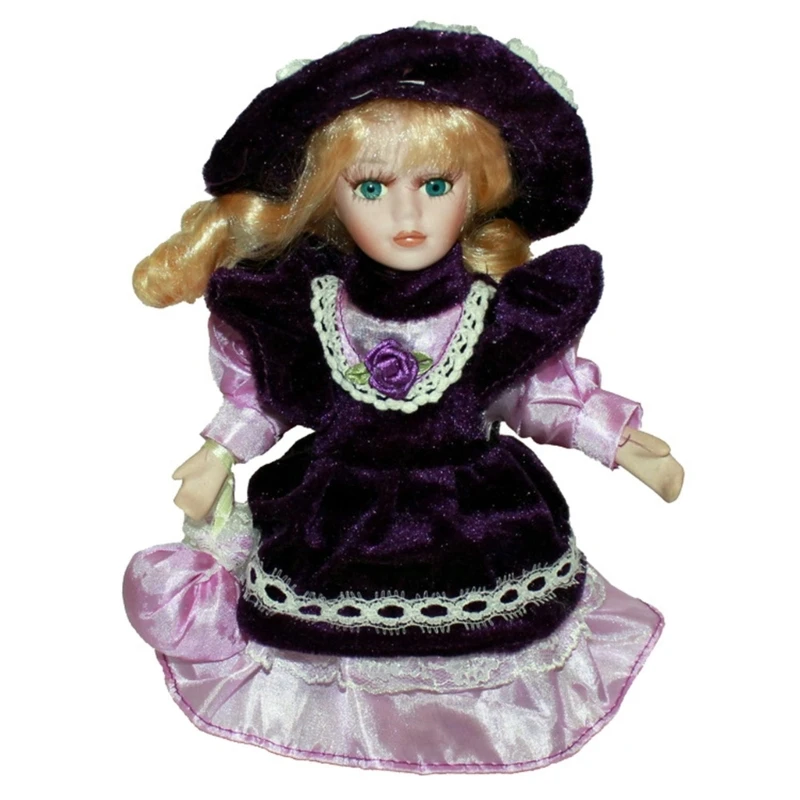 Elegante princesa boneca vitoriana porcelana boneca decoração presente para crianças