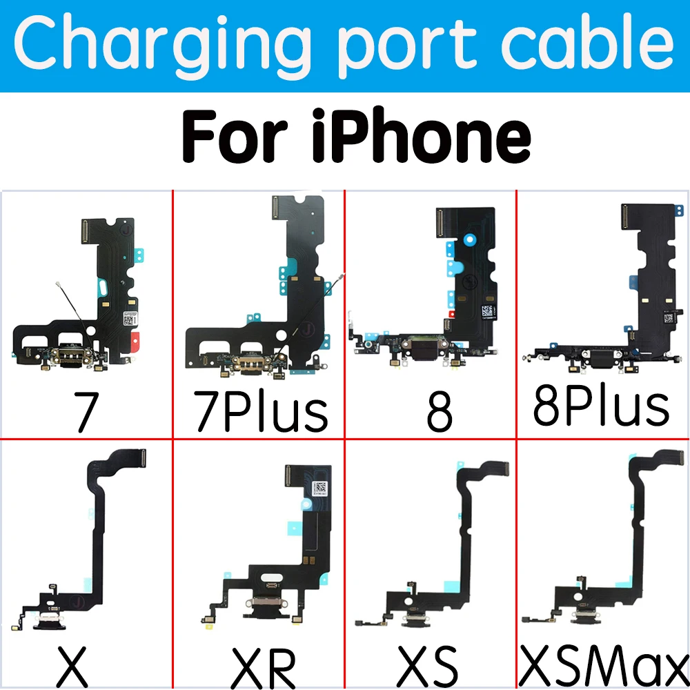 For iPhone 7 8 Plus X XR XS Max Charger Charging USB Port Dock Connector Flex Cable With Microphone And Headphone Audio Jack