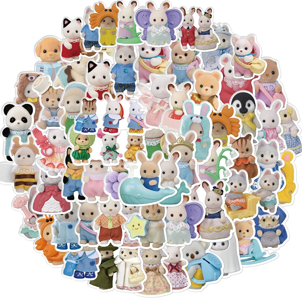 50pcsCalico Critters room decor wall art stickers papel tapiz pared adhesivo pegatinas de pared impermeable cozinha Kitchen