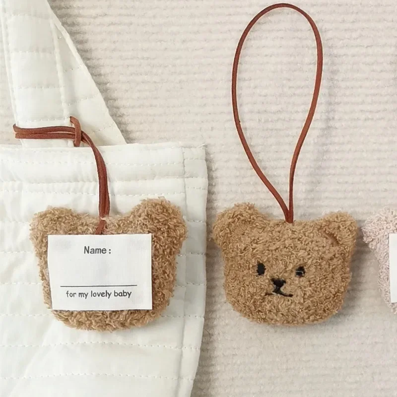 Cartoon Baby Name Tag Keychain Customized Bear Name Pendant Plush Anti-lost Hanging Kindergarten Girls Bags Decoration Schoolbag