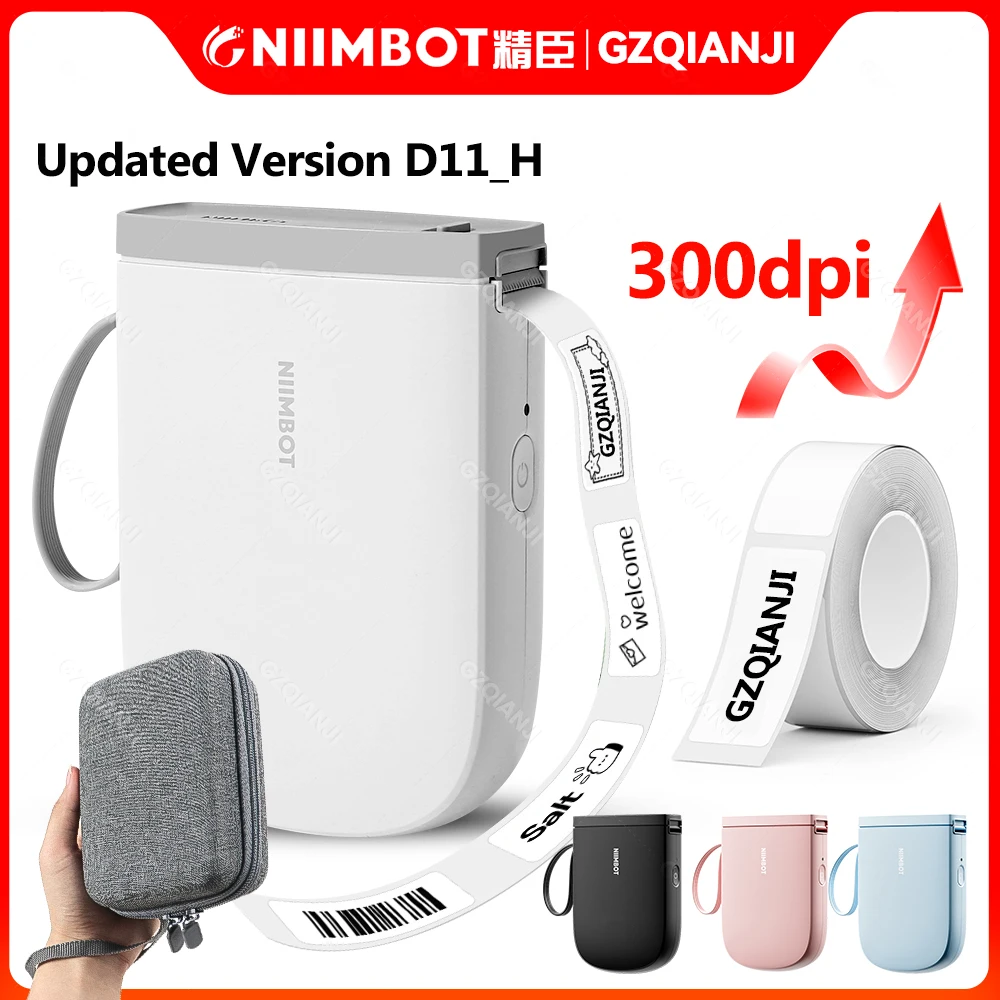 300dpi NIIMBOT D11H Wireless Bluetooth Thermal Label Printer D11 D110 Upgrade version Sticker Portable Name Print Maker Machine