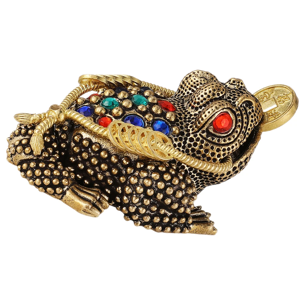 

Golden Toad Craft Statue 9cmx5 3cmx4cm Fengshui Decor Desktop Toad Shaped Figurine Office Adornment Durability Stability