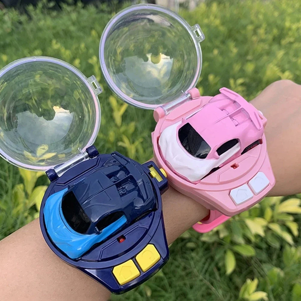 Mini RC Remote Control Car Children Cartoon  Watch Toys Electric Wrist Rechargeable Wrist Racing Cars Watch For Boys Girls Gift