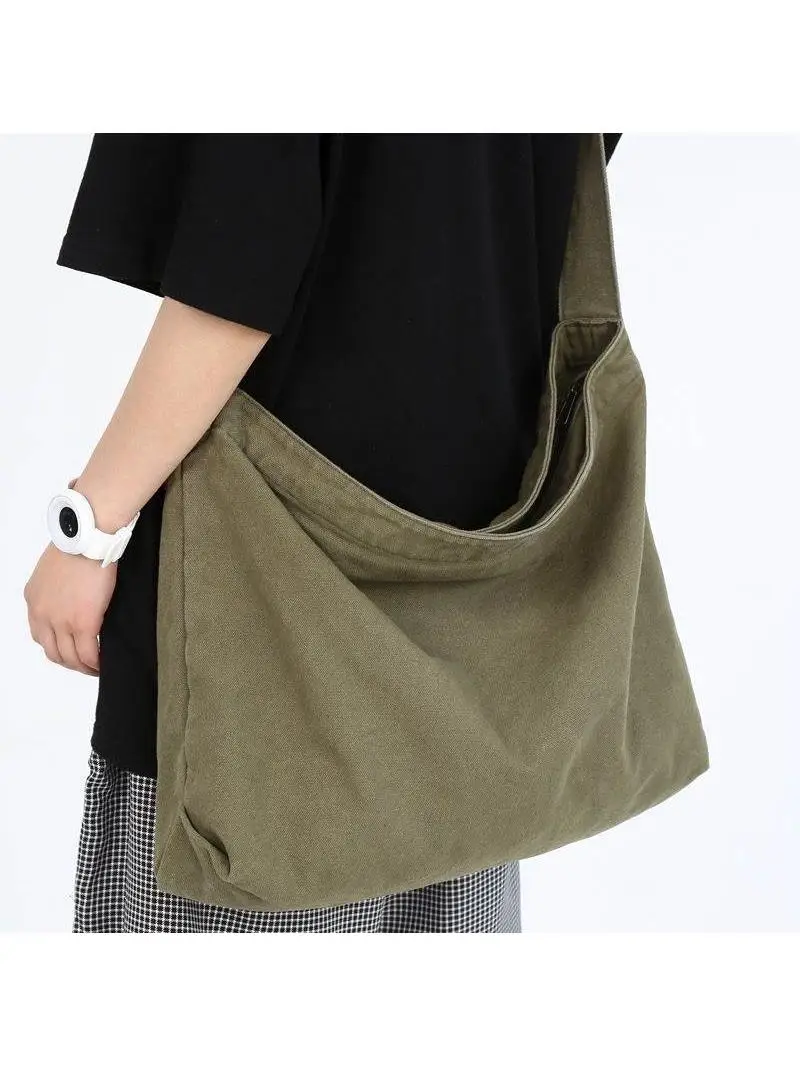 

New 2025 Autumn Season Thiened Canvas Men's Crossbody Bag Durable Tool Bag Sli Laptop Bag Casual oulder Bag