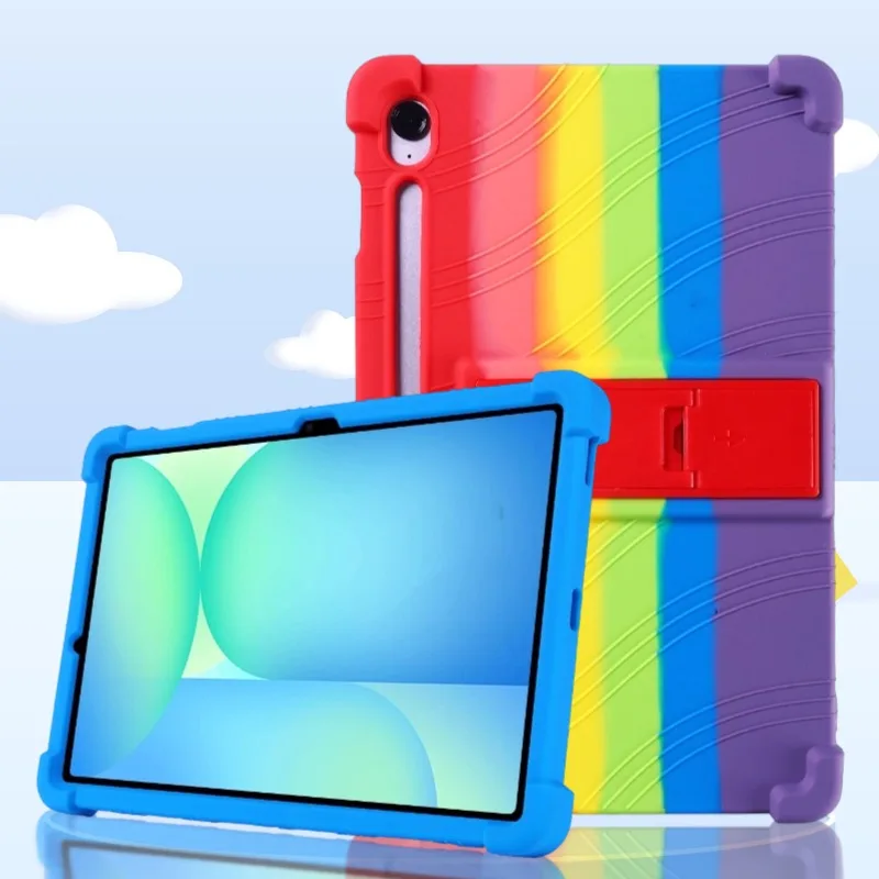 

Мягкий силиконовый чехол для Samsung Galaxy Tab S10 FE Plus 2025 13,1 дюйма SM-X620 X626B, многоугольный регулируемый чехол с подставкой, безопасный для детей