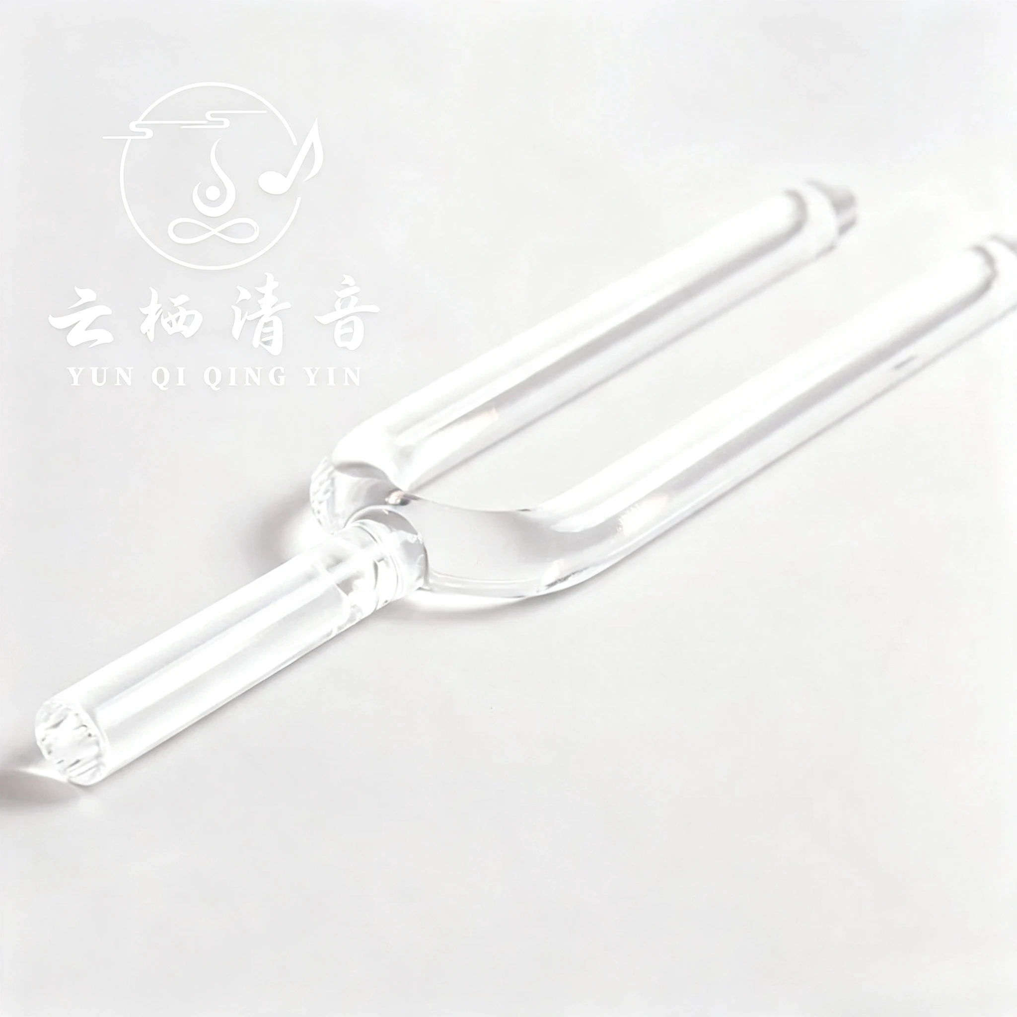 YUN QI QING YIN 20Mm C/D/E/F/G/A/B Clear Quartz Crystal Tuning Fork With Purple Bag Yoga Meditation Sound Healing Vibration Instrument