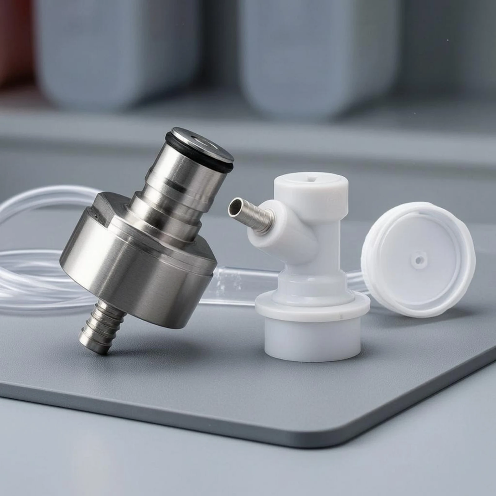 Ball-Lock Carbonation Cap Knurled Grip Stainless Steel Carbonation Cap Pressure Connector Tight Seal Home Brewing Supply