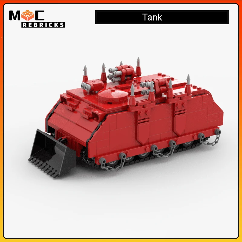 

Classical Military Series Red Anti Armed Tank Vehicle MOC Building Block Model Rhino Red Corsairs Bricks Toys Gifts