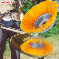 8 Inch Universal Weed Brush Cutter Head Lawn Mower Grass Trimmer Head Nylon Wire Wheel Rotary Weed Brush for Lawnmower Garden