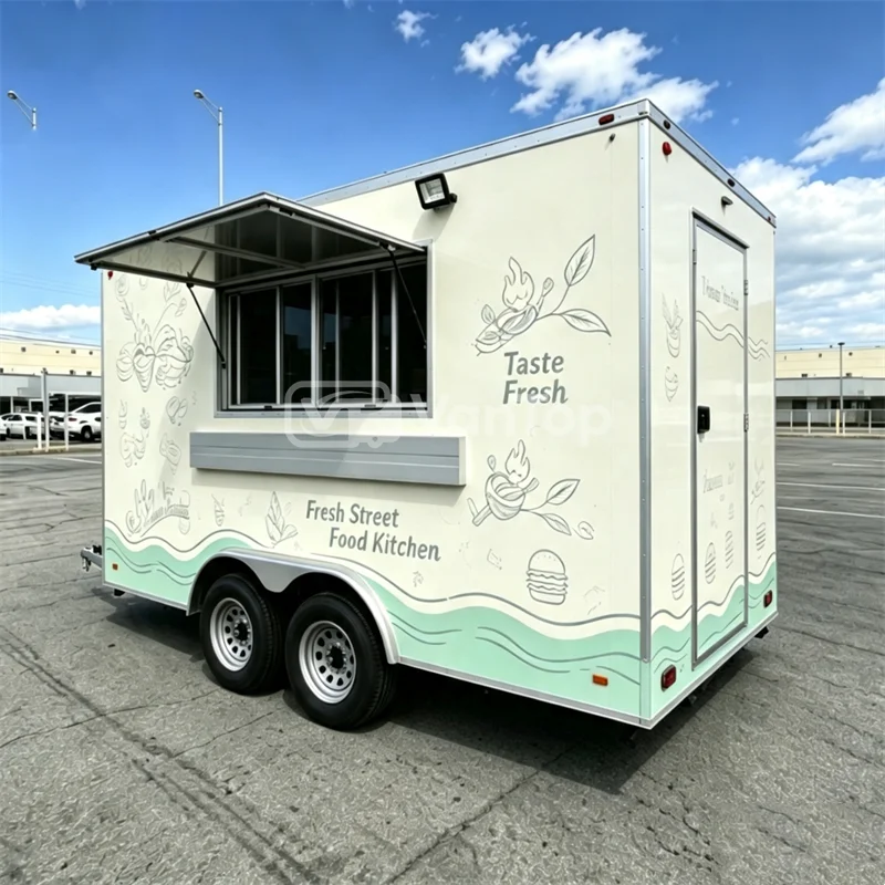High Quality Mobile Food Trailer truck Night Market Fast Food Kiosk with Grill BBQ Pizza  Hot Dog Station